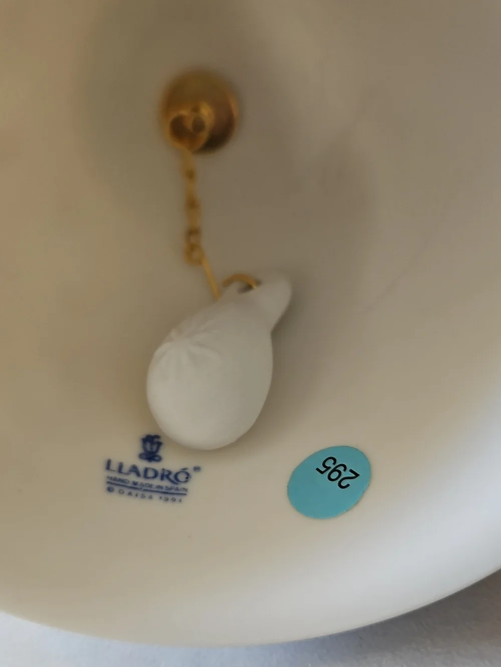 Vintage Lladro 1992 Christmas Bell Ornament
